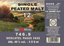 Lade das Bild in den Galerie-Viewer, 22 - 746.9 EIFEL WHISKY SINGLE PEATED MALT "Dark Moscatel Cask" (12 Jahre) 350 ML - 46,0%VA