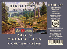 Lade das Bild in den Galerie-Viewer, 21 - 746.9 EIFEL WHISKY SINGLE RYE "Malaga Cask" (12 Jahre) 350 ML - 47,7%VA