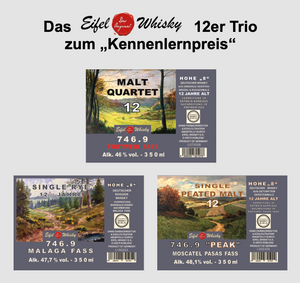 02 - WEBSHOP EXKLUSIV  - 746.9 - 12ER TRIO - MALT QUARTET 12 + SINGLE RYE 12 + SINGLE PEATED MALT 12