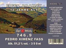 Lade das Bild in den Galerie-Viewer, 25 - 746.9 EIFEL BRANDY &quot;PX SHERRY BUTT&quot; 12 Jahre alt - 350 ML - 51,2% VA
