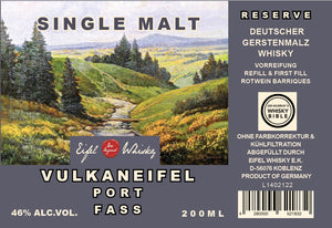 10 - EIFEL WHISKY SINGLE MALT Reserve "Vulkaneifel" "Port Cask" 200 ML - 46%VA